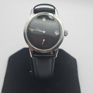 Vintage Wittnauer Watch Mens 34mm Swiss 17 Jewel Manual Date 6160 Leather Band